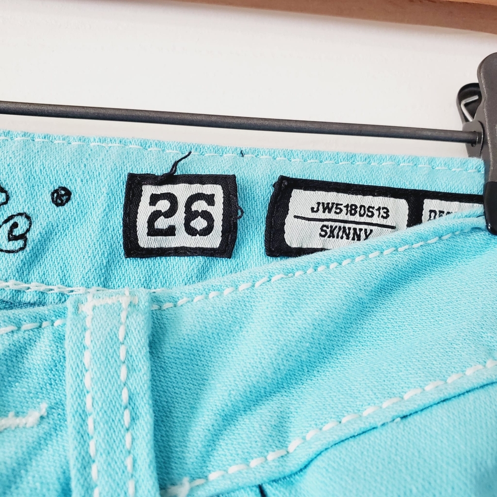 Miss Me Y2K Western Embellished Flap Pocket Skinny Jeans 26 - Picture 7 of 10